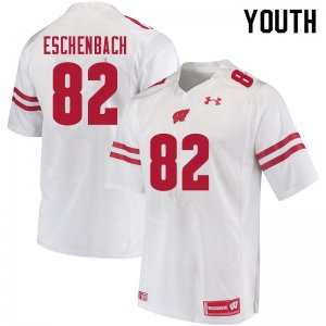 Youth Wisconsin Badgers NCAA #82 Jack Eschenbach White Authentic Under Armour Stitched College Football Jersey EO31R18MQ